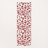 Tapis De Yoga Fleur botanique rouge de Noël (Devant)