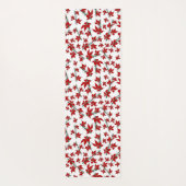 Tapis De Yoga Fleur botanique rouge de Noël (Dos)