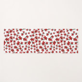 Tapis De Yoga Fleur botanique rouge de Noël (Devant (Horizontal))