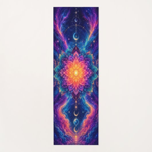 Tapis de Yoga Fleur Cosmique Céleste (Devant)