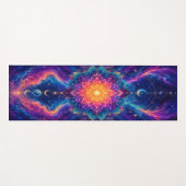 Tapis de Yoga Fleur Cosmique Céleste (Devant (Horizontal))