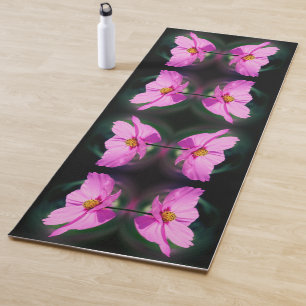 Tapis De Yoga Fleur Cosmos rose unique Abstrait
