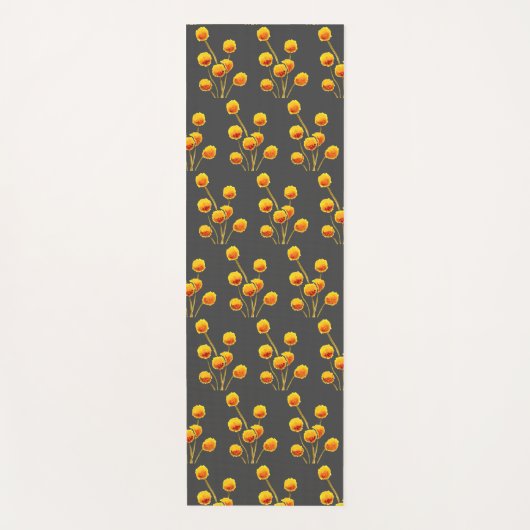 Tapis De Yoga Fleur de bouton jaune vibrante art énergétique (Devant)