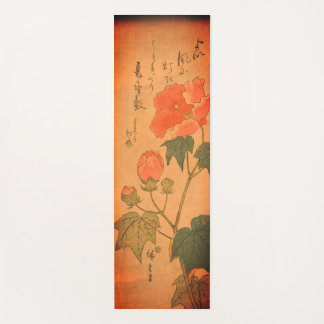 TAPIS DE YOGA FLEUR DE CERISIER JAPONAIS ET PAVOTS