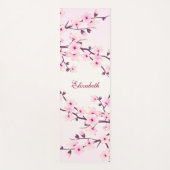 Tapis De Yoga Fleur de cerisier rose Monogramme Yoga Mat (Devant)