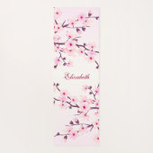 Tapis De Yoga Fleur de cerisier rose Monogramme Yoga Mat (Dos)