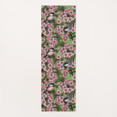 Tapis De Yoga Fleur de cerisiers et poulets verts (Devant)