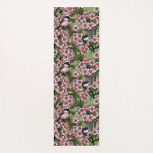 Tapis De Yoga Fleur de cerisiers et poulets verts (Dos)