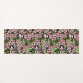 Tapis De Yoga Fleur de cerisiers et poulets verts (Devant (Horizontal))