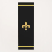 Tapis De Yoga Fleur de Lis personnalisable en noir (Devant)