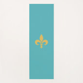 Tapis De Yoga Fleur de Lis personnalisable sur Turquoise Turquoi (Devant)