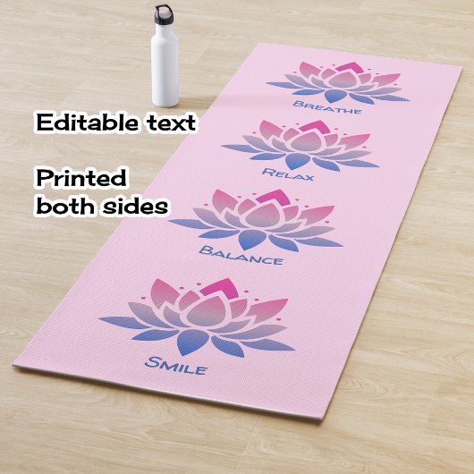 Tapis De Yoga Fleur de lotus rose double face