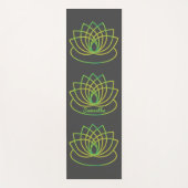 Tapis De Yoga Fleur de lotus vert et jaune (Devant)