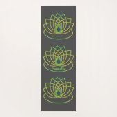 Tapis De Yoga Fleur de lotus vert et jaune (Dos)