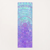 Tapis De Yoga Fleur de mandala dans bleu-clair et pourpre (Devant)