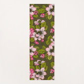 Tapis De Yoga Fleur de pomme sur vert foncé (Devant)