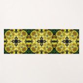 Tapis De Yoga Fleur de Primrose jaune Art Abstrait (Devant (Horizontal))