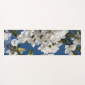 Tapis De Yoga Fleur de printemps blanc branche Monogramme (Devant (Horizontal))