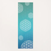 Tapis De Yoga Fleur de vie turquoise/bleue (Devant)