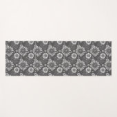 Tapis De Yoga Fleur de Yoga Mat noir et blanc (Devant (Horizontal))