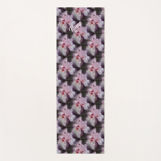 Tapis De Yoga Fleur d'Iris rose Art Personnalisé (Devant)