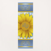 Tapis De Yoga Fleur et monogramme (Devant)