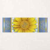 Tapis De Yoga Fleur et monogramme (Devant (Horizontal))