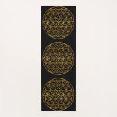 Tapis De Yoga Fleur étincelante dorée de vie (Devant)