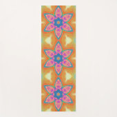 Tapis De Yoga Fleur étoile rose avec orange (Devant)