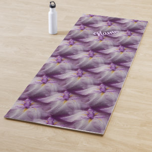 Tapis De Yoga Fleur Iris Japonaise Violet Personnalisée