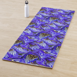 Tapis De Yoga Fleur Iris Violet / Esthétique / Carrelé /