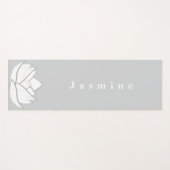 Tapis De Yoga Fleur Lotus Gris Personnalisé (Devant (Horizontal))