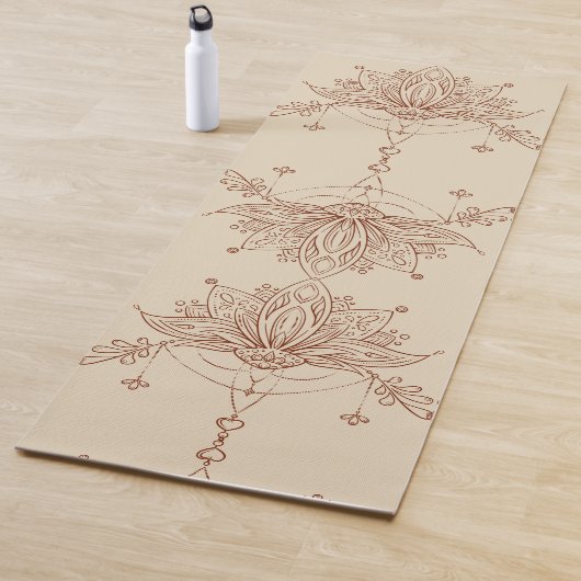 Tapis De Yoga Fleur Lotus style henné (En situation)