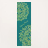 Tapis De Yoga Fleur Mandala bleu turquoise et vert mer (Devant)