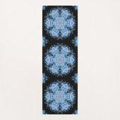 Tapis De Yoga Fleur Mandala numérique bleu et noir (Devant)