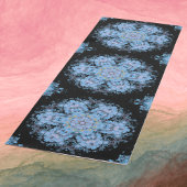 Tapis De Yoga Fleur Mandala numérique bleu et noir