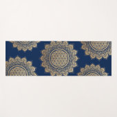 Tapis De Yoga Fleur moderne de vie or Mandala (Devant (Horizontal))