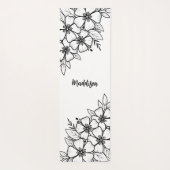 Tapis De Yoga Fleur noire personnalisée (Dos)
