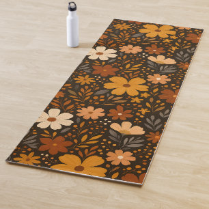 Tapis De Yoga Fleur Rétro Colorée Années 70