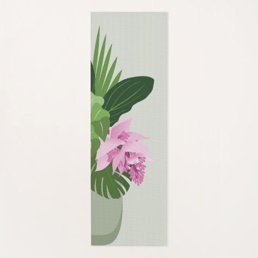 Tapis De Yoga Fleur rose de Medinilla tropicale dans un vase ver (Devant)