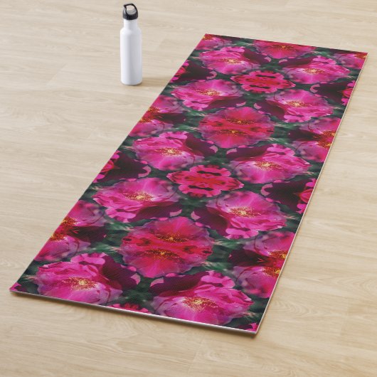 Tapis De Yoga Fleur rose rose Abstraite (En situation)