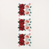 Tapis De Yoga Fleur Rose rouge et blanc (Dos)