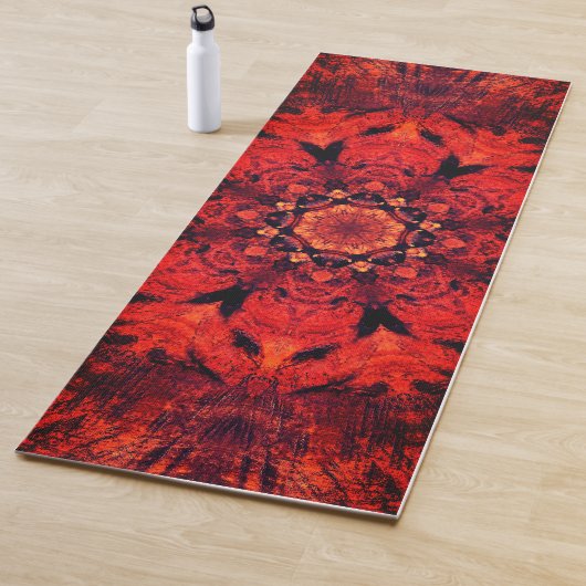 Tapis De Yoga Fleur rouge de mandala (En situation)