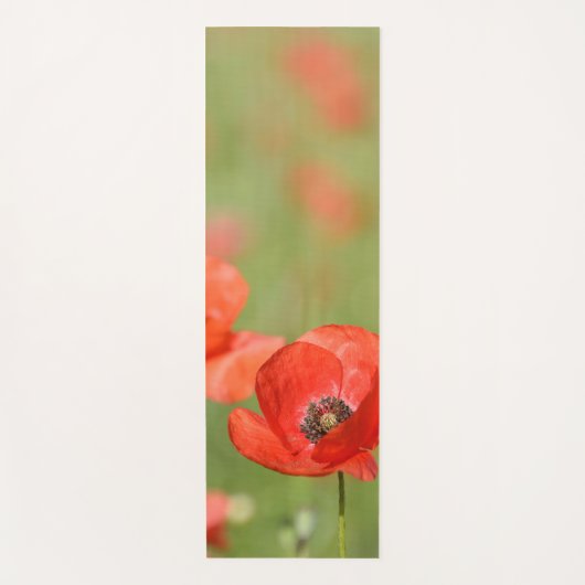 Tapis De Yoga Fleur rouge de pavot en nature (Devant)