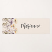 Tapis De Yoga Fleur sauvage beige jaune violet script de nom per (Devant (Horizontal))