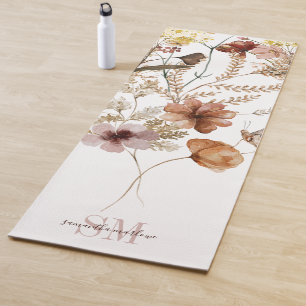 Tapis De Yoga Fleur sauvage Botanique Monogrammé
