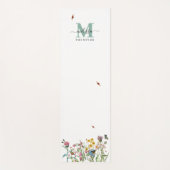 Tapis De Yoga Fleur sauvage d'aquarelle Insectes Floral Spring G (Devant)