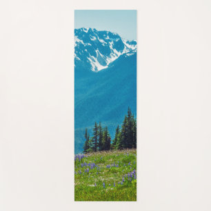 Tapis De Yoga Fleur sauvage et Montagnes