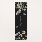 Tapis De Yoga Fleur sauvage Floral Bumble Bee | Monogramme (Devant)