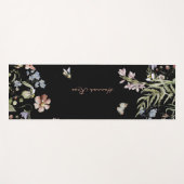 Tapis De Yoga Fleur sauvage Floral Bumble Bee | Monogramme (Devant (Horizontal))